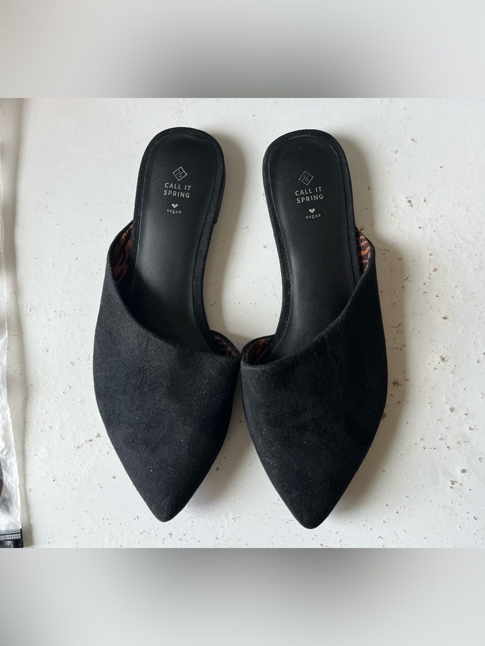 Call It Spring Black Pointed Mule Slides